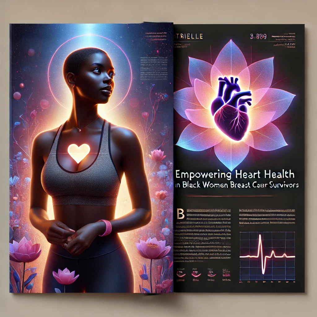 Black woman beside a glowing lotus and heart-health graphics in an Atrielle proposal layout